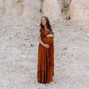 Free People Santa Maria Dress- deep pumpkin/rust